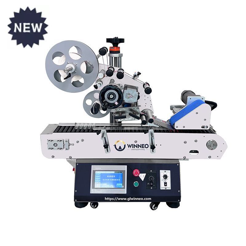 Etichettatrice per bottiglie rotonde orizzontali da tavolo WT-105